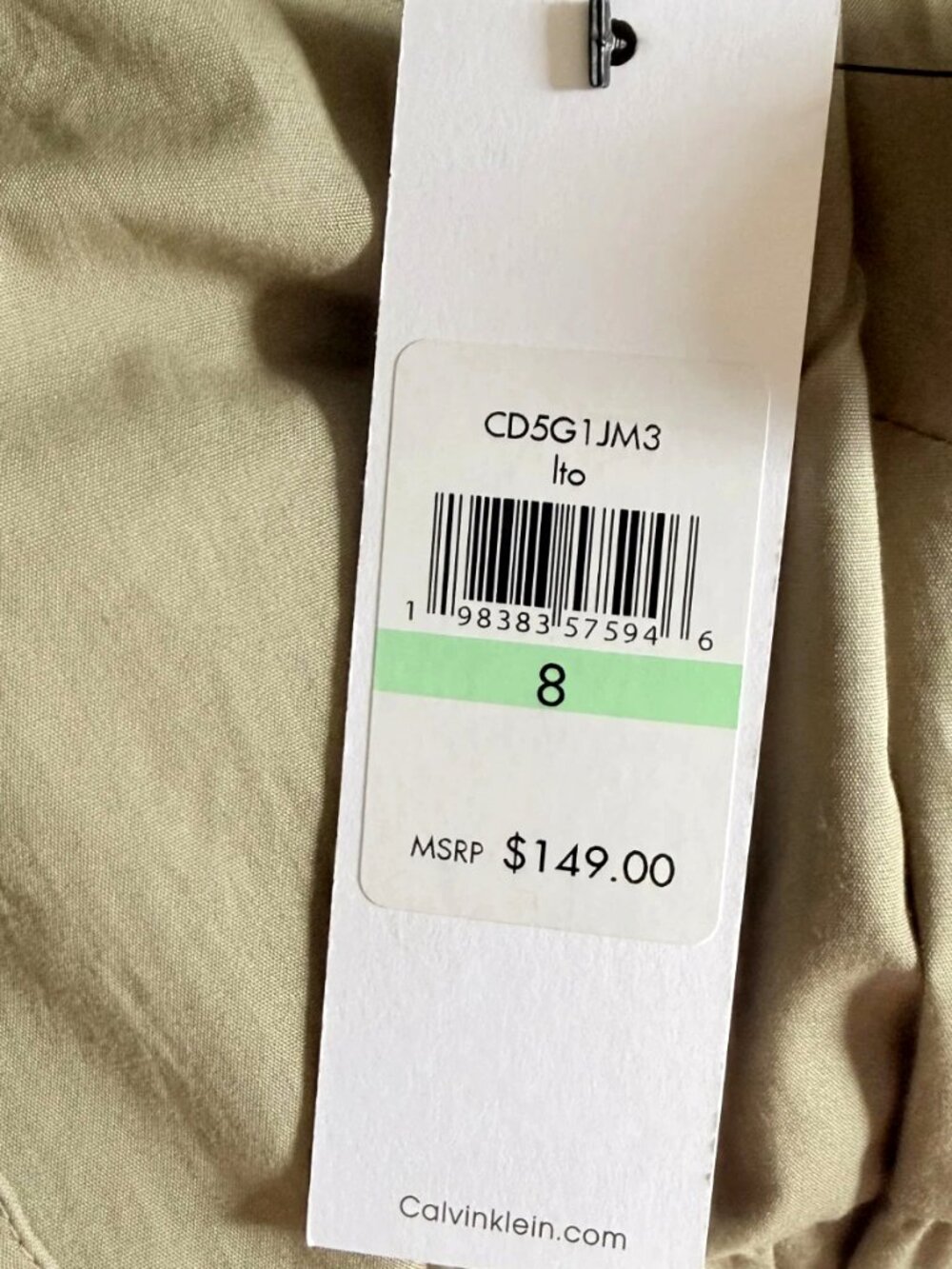 Calvin Klein Women's Olive Khaki Cotton Tiered Maxi Shirt Dress  Size 8 NWT - Picture 6 of 14